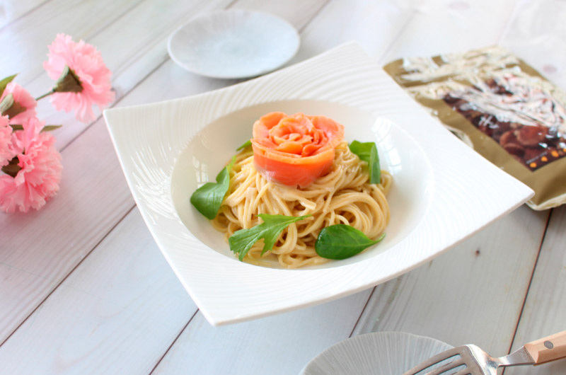 サーモンのクリームパスタ