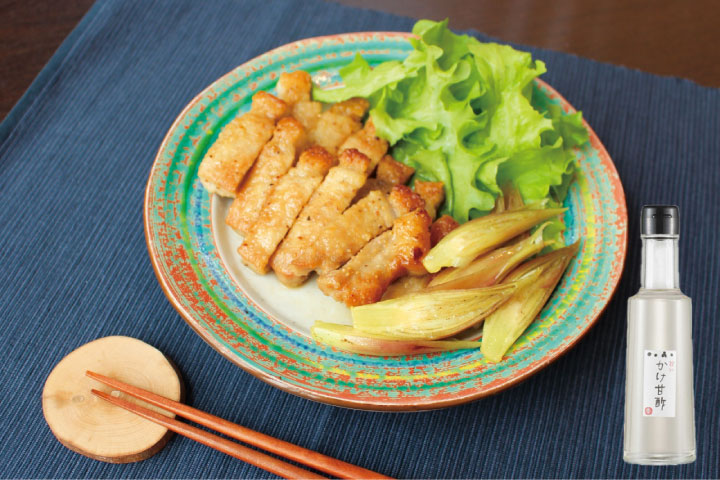 豚肉と茗荷の甘酢ソテー
