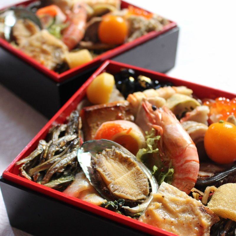 金箔 5段 おせち料理 大人げ 昭和レトロ 重箱 - 正月